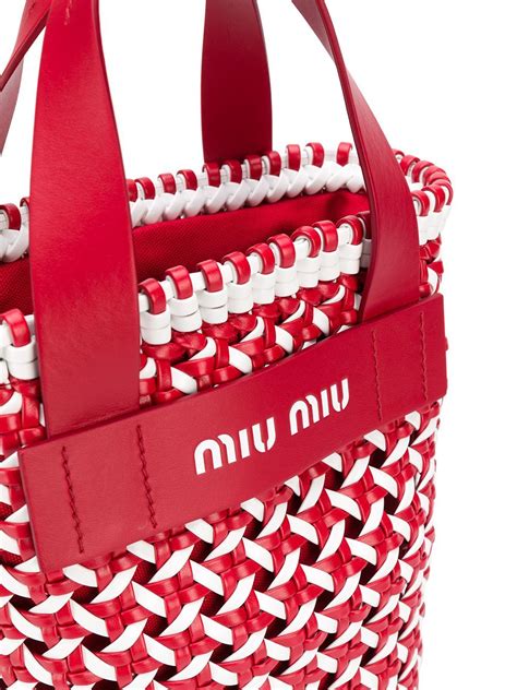 miu miu woven bucket bag